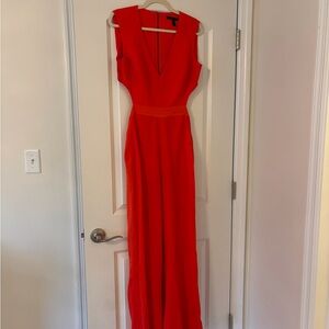 BCBGMaxAzria Red Sleeveless Jumpsuit
